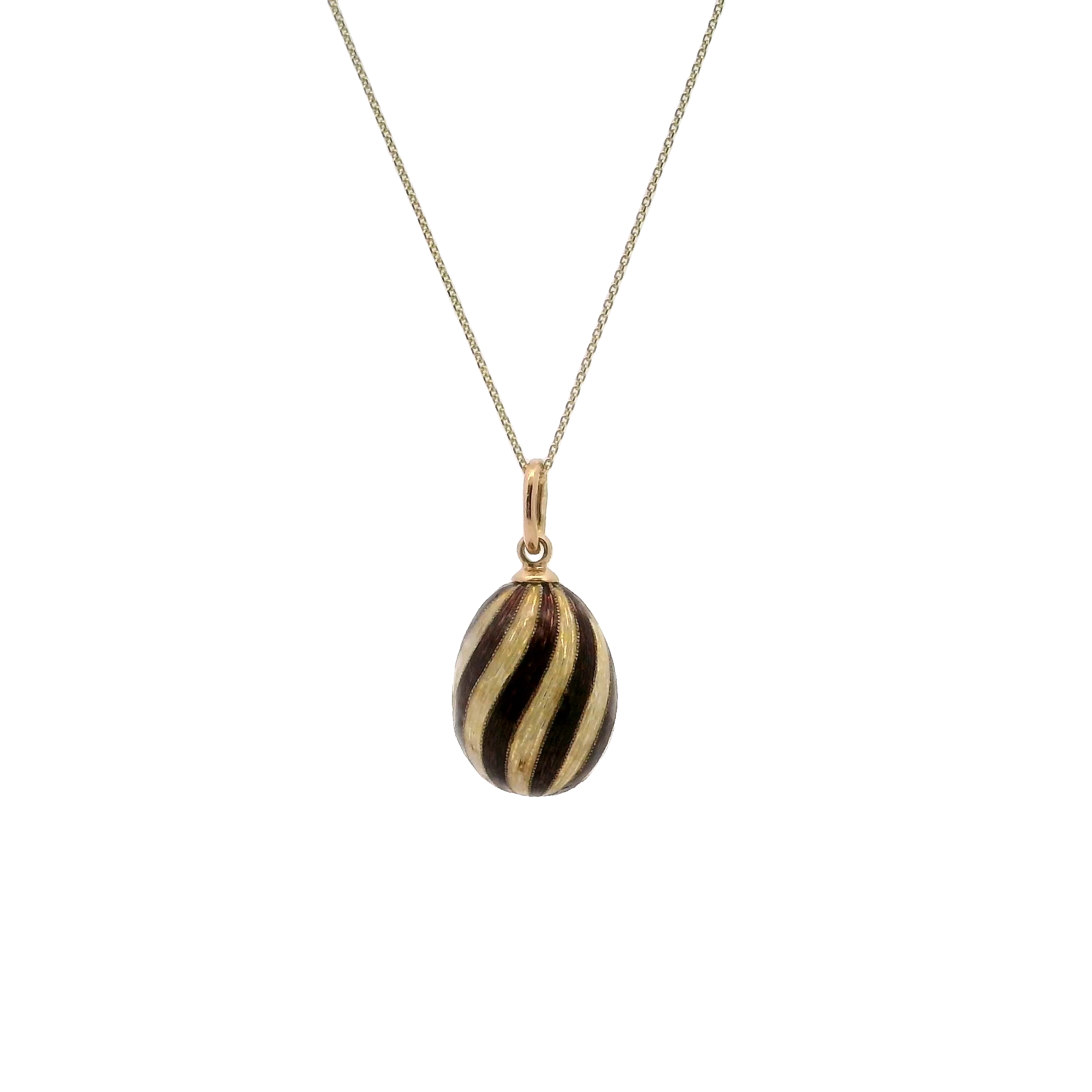 14k Yellow Gold Enameled Drop Pendant