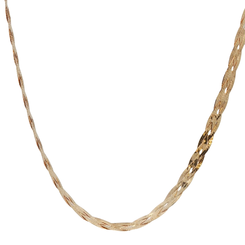 Heringbone Triple Woven Chain Necklace