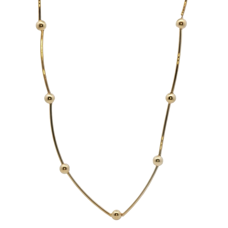 14k Yellow Gold Bead Necklace