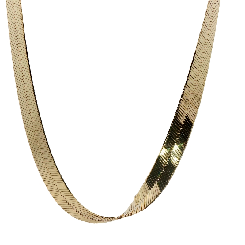14k Yellow Gold Herringbone Necklace