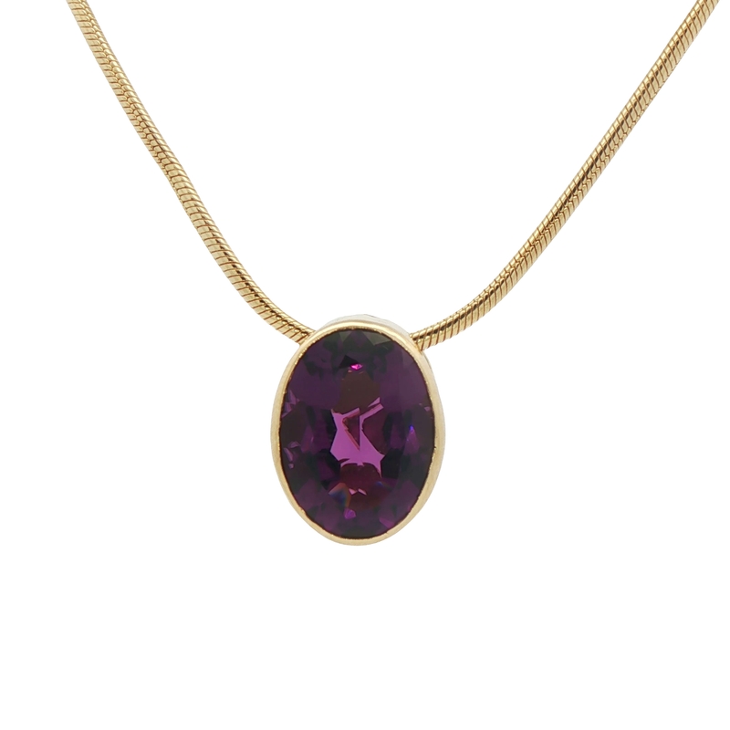 14k Yellow Gold Amethyst Pendant