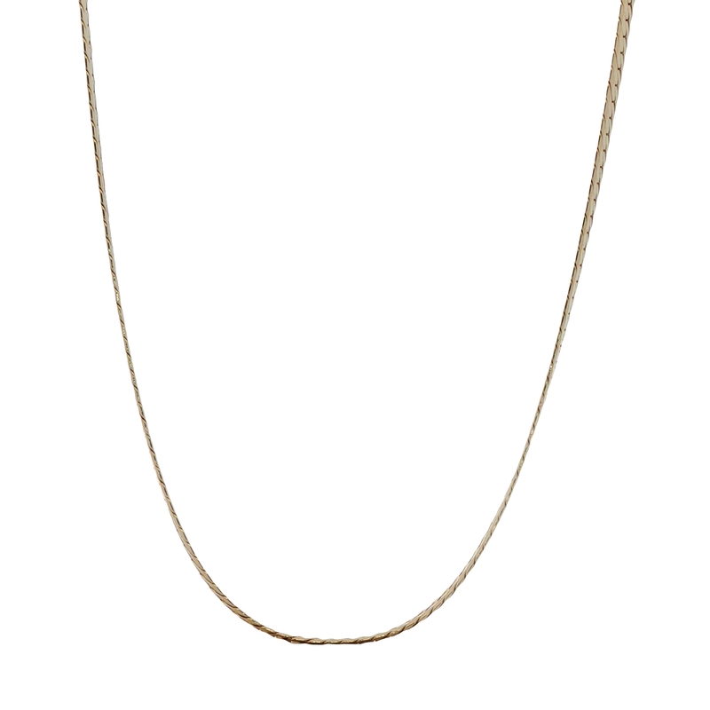 14k Yellow Gold Herringbone Necklace