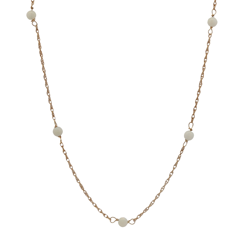 14k Yellow Gold Opal Necklace