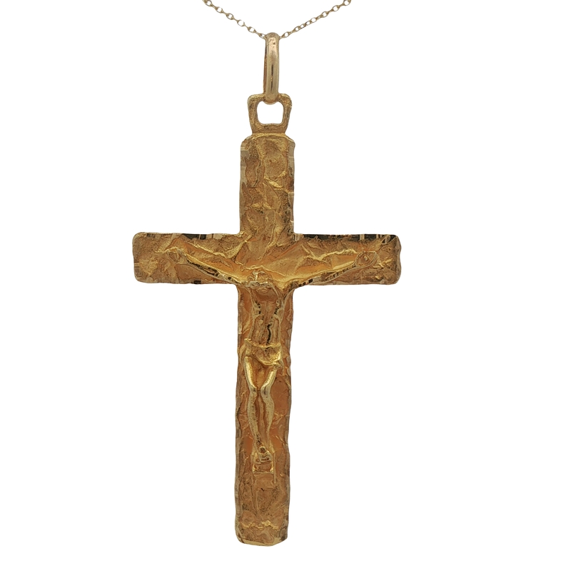 18k Yellow Gold Crucifix Pendant