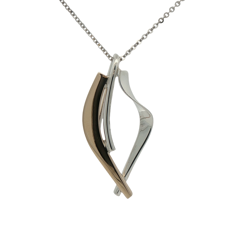 14k Two Tone Free Form Pendant