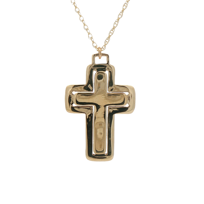 14k Yellow Gold Cross Pendant
