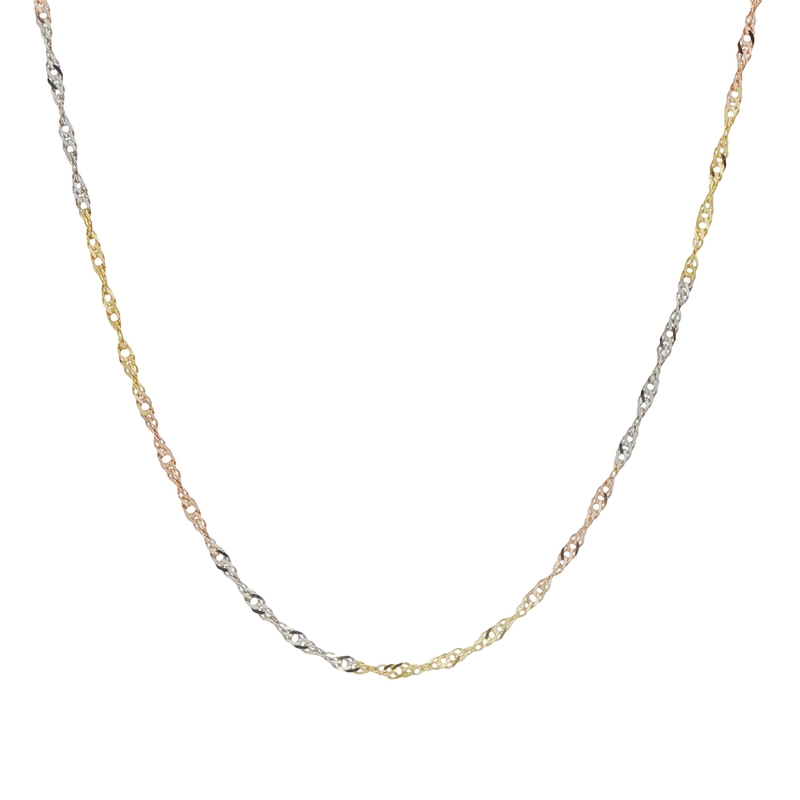14k Tri-tone Gold Chain