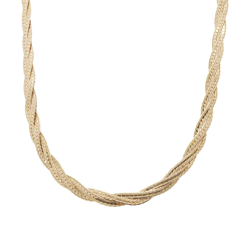 14k Yellow Gold Herringbone Chain