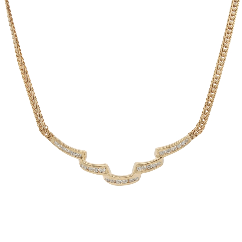 14k Yellow Gold Diamond Necklace