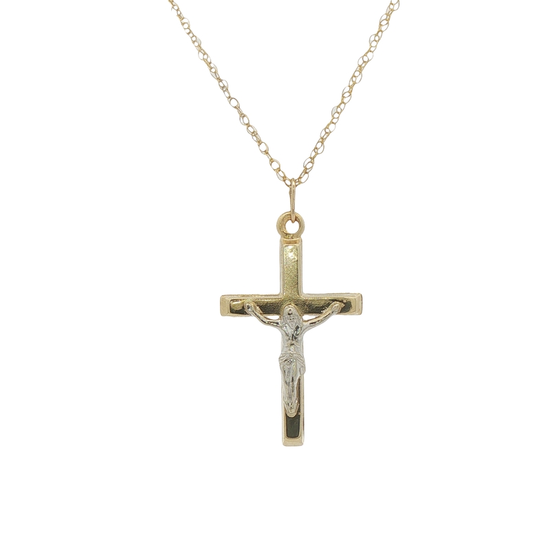 14k Two-tone Cross Pendant