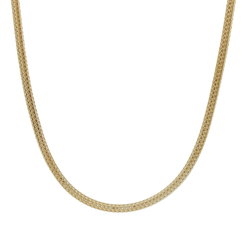 14k Yellow Gold Round Wheat Chain