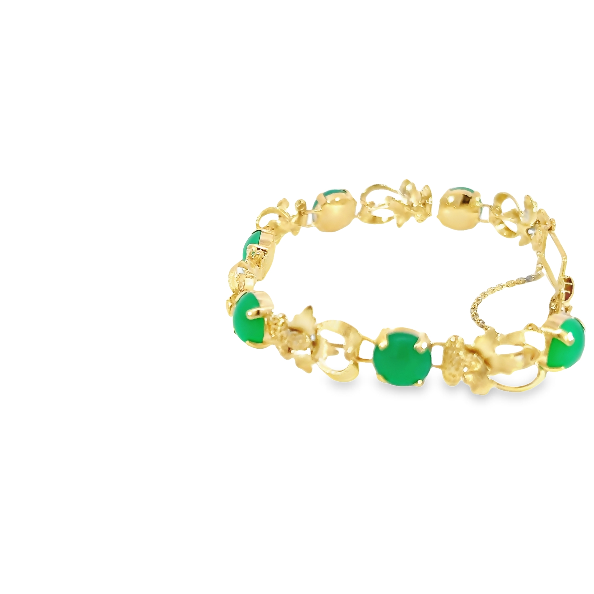 14k Yellow Gold Jadeite Estate Bracelet