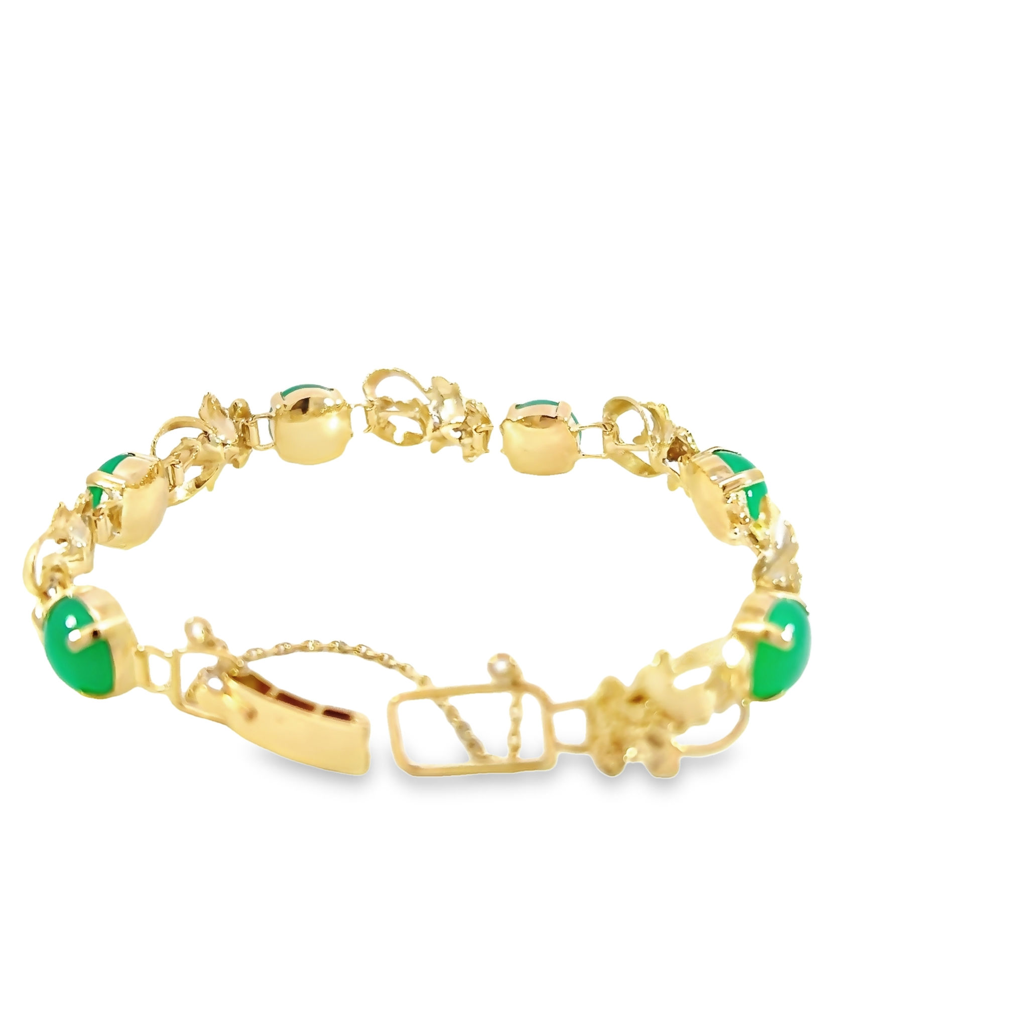14k Yellow Gold Jadeite Estate Bracelet