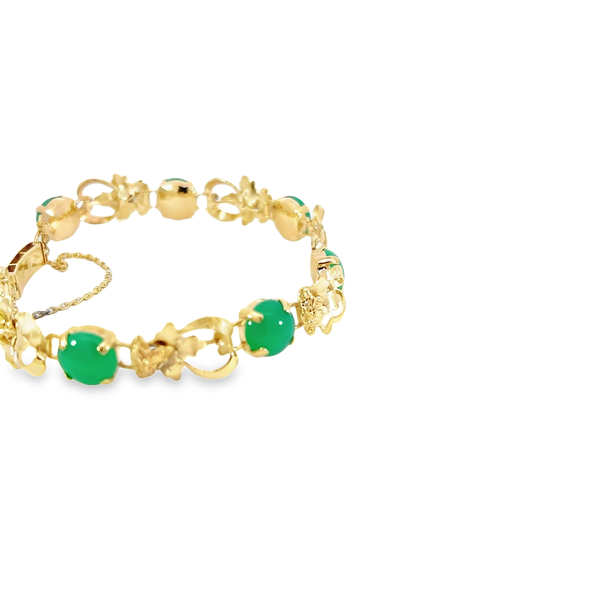 14k Yellow Gold Jadeite Estate Bracelet
