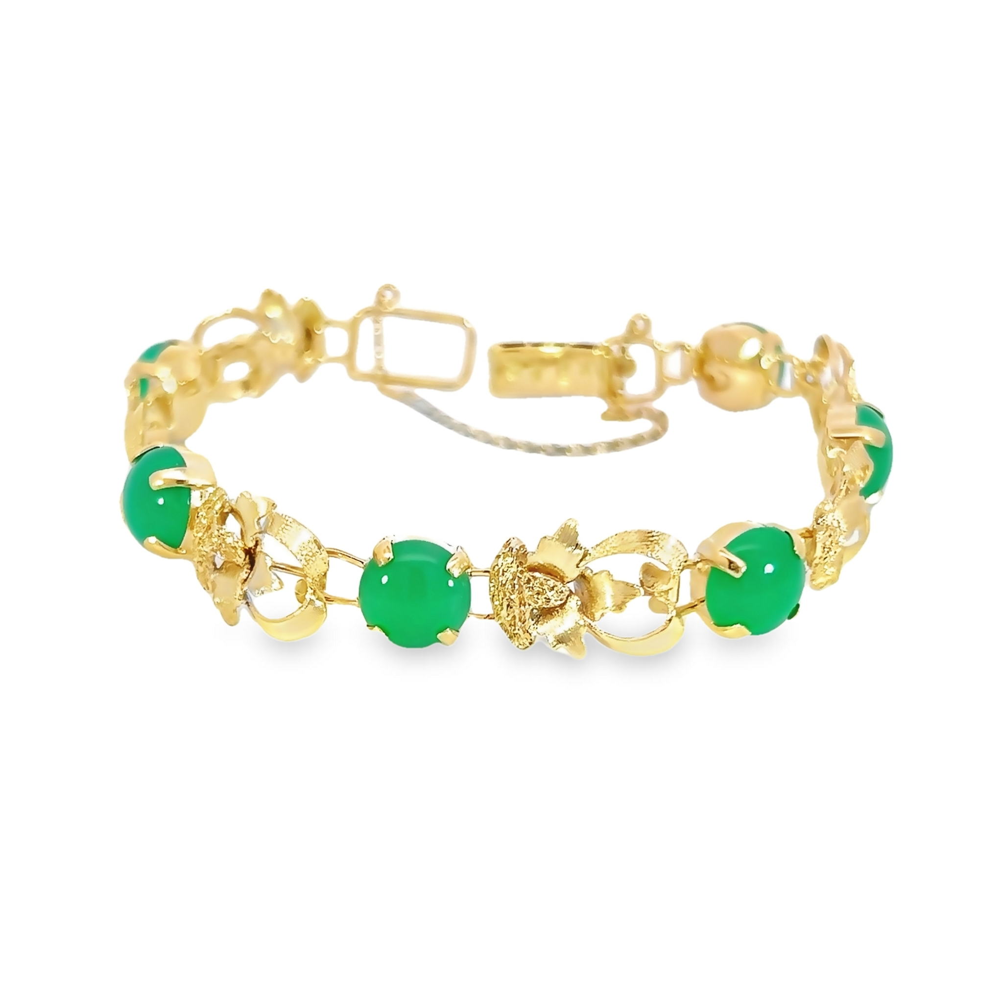 14k Yellow Gold Jadeite Estate Bracelet