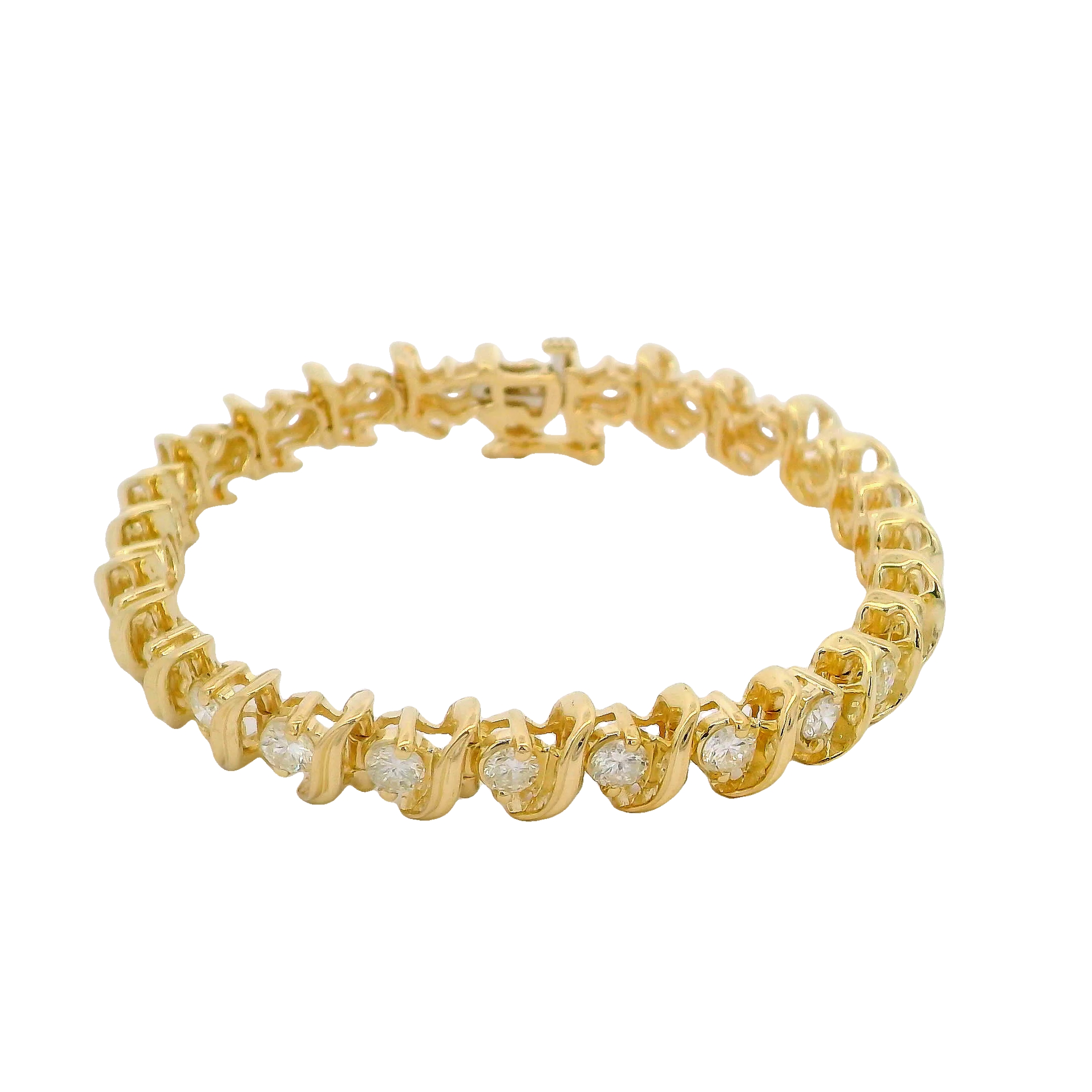 14k Yellow Gold Diamond Estate Bracelet