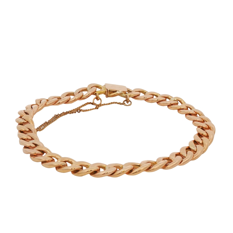 14k Rose Gold Curb Bracelet