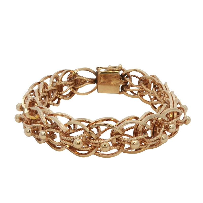 14k Yellow Gold Fancy Link Bracelet