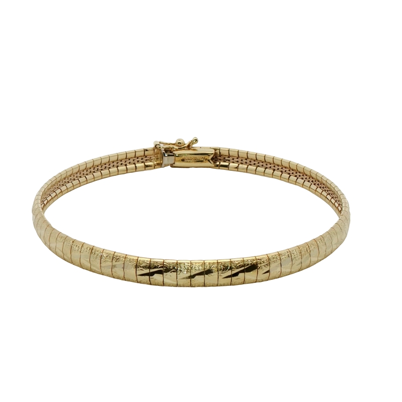 14k Yellow Gold Diamond Cut Bracelet