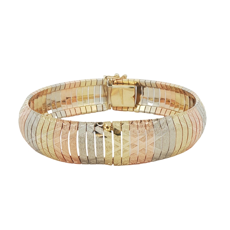 14k Tri-tone Bracelet