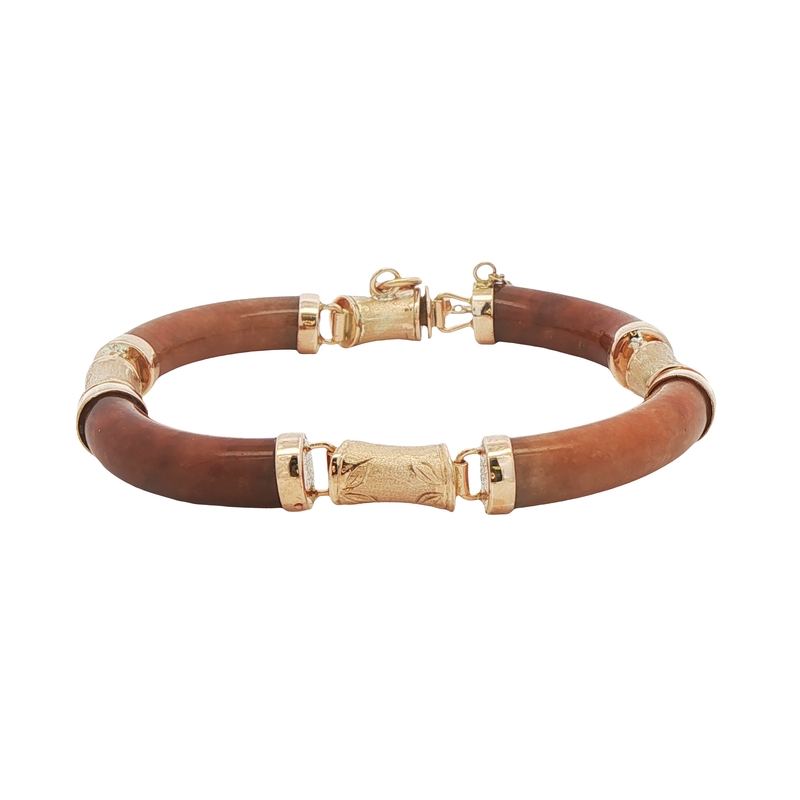 14k Rose Gold And Jadeite Bracelet