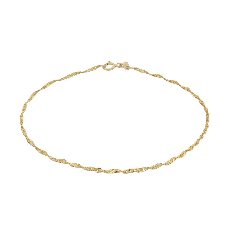 14k Yellow Gold Twist Chain Bracelet