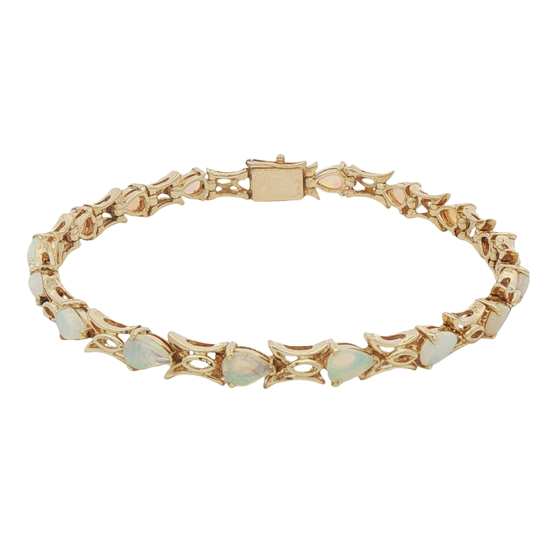 14k Yellow Gold Opal Bracelet