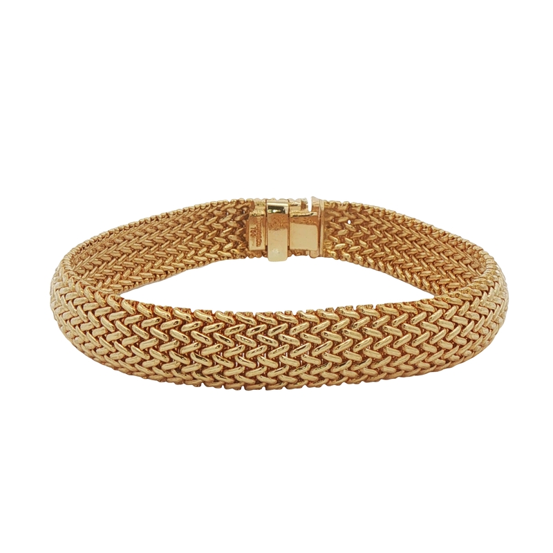 18k Tiffany & Co. Gold Wide Woven Mesh Bracelet