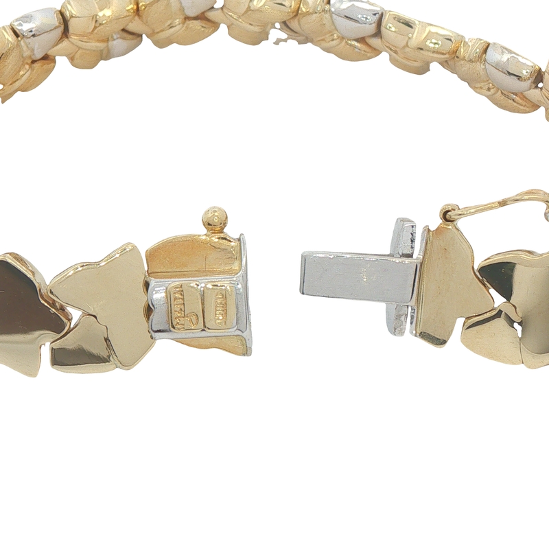 14k Two-tone Butterfly Bracelet
