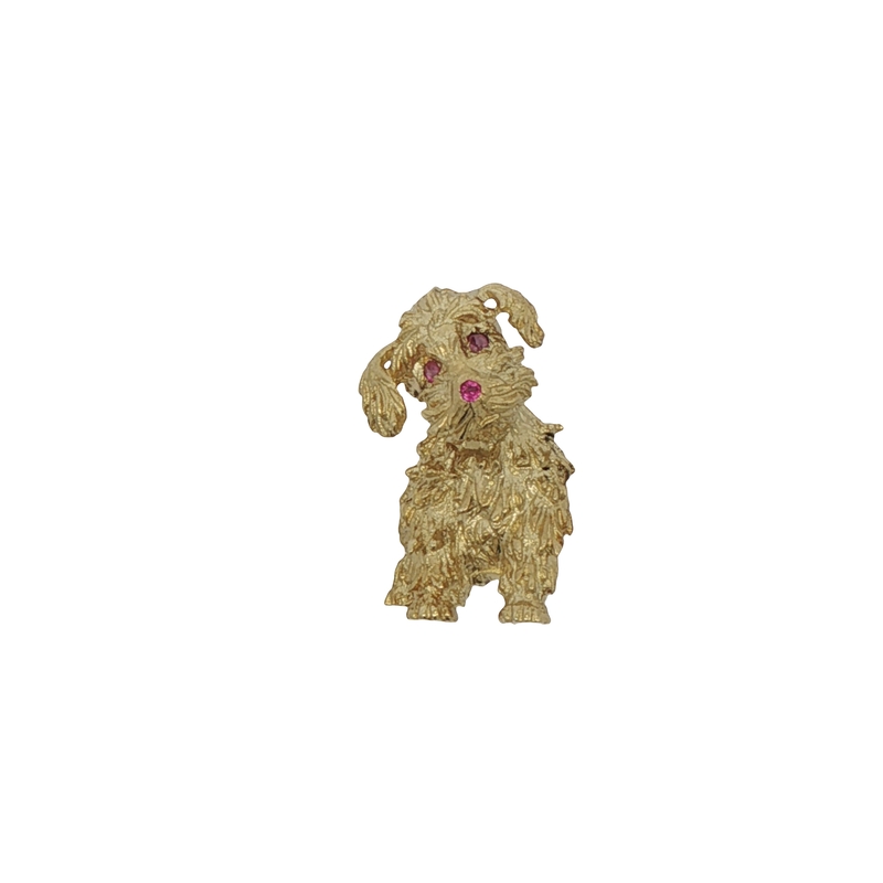 18k Yellow Gold Dog Pin