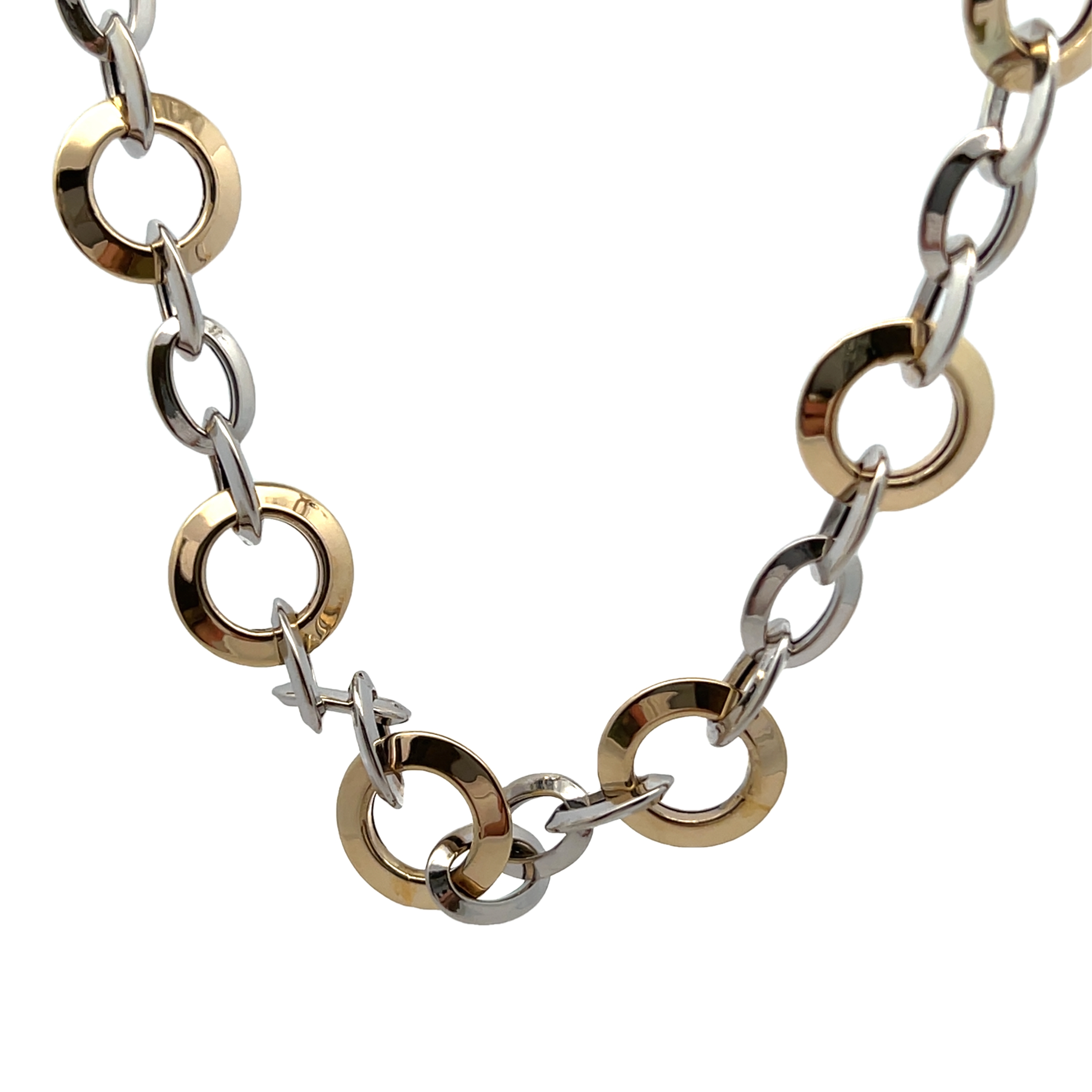 14k Two-toned Open Link Necklace