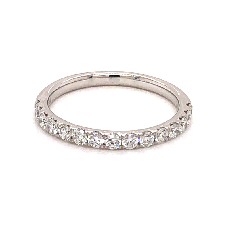 14 Karat white gold diamond band with 15=0.53TW Round Brilliant G  VS Diamonds