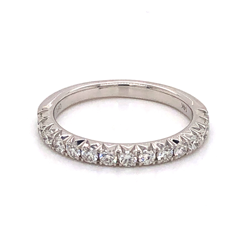 14 Karat White Gold Diamond Band With 15=0.52TW Round Brilliant G  VS Diamonds