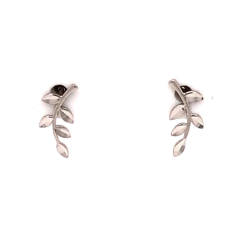 14 karat white gold branch studs.