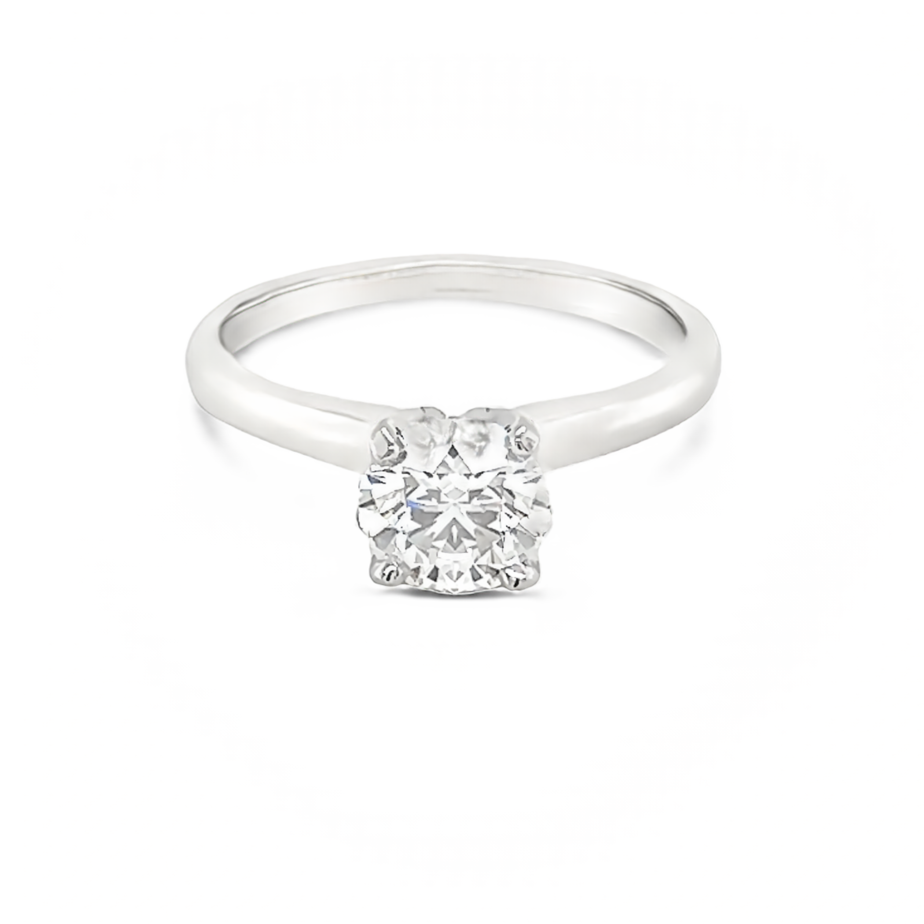 Lady s White 14 Karat Engagement Ring one 0.88ct Round Brilliant H VS2 Diamond.