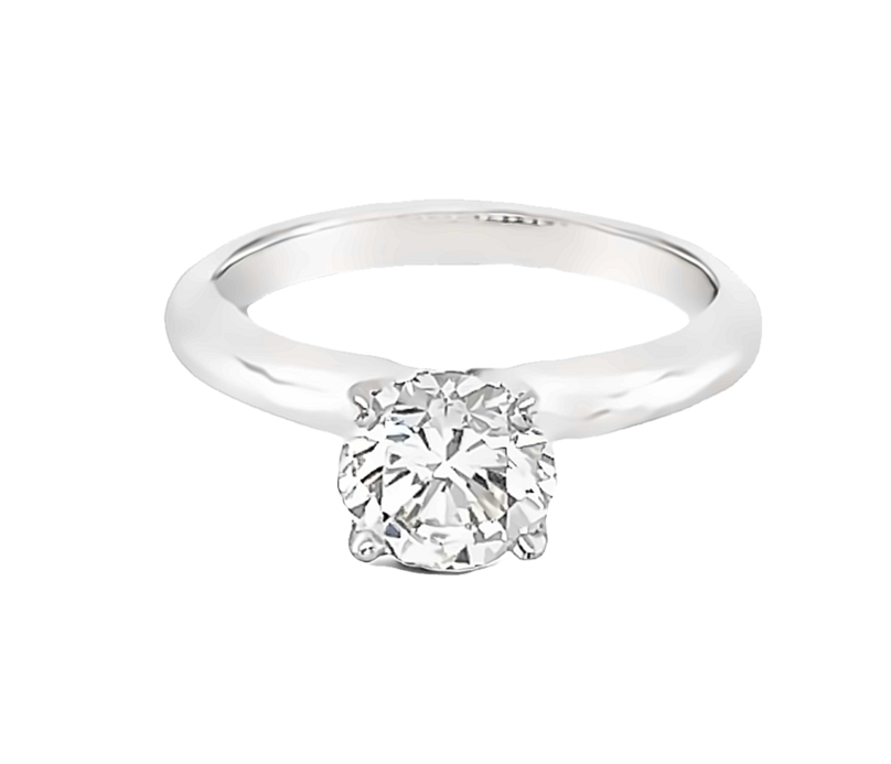 14 Karat white gold solitaire ring with one 1.01ct Round Brilliant K SI2 Diamond  GIA 1375206036.