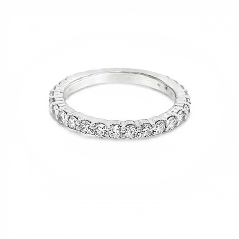 White 14 Karat Eternity Wedding Band with 29=1.15tw Round Brilliant G VS Diamonds