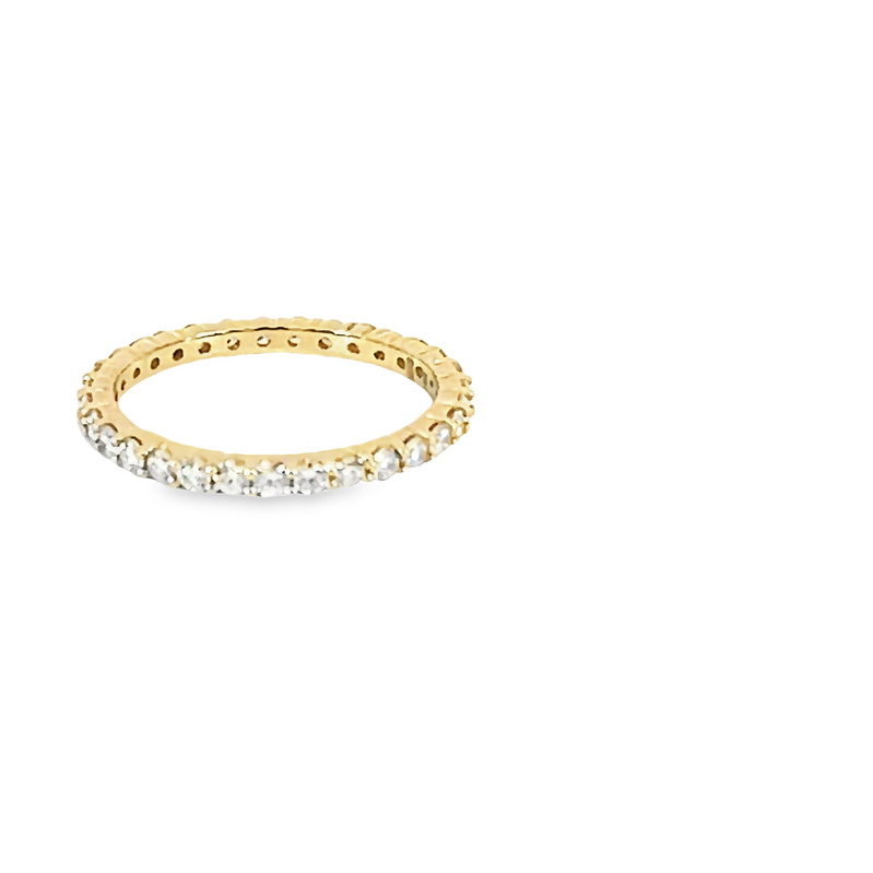 14 Karat yellow gold eternity wedding band with 31=0.76Tw Round Brilliant G Vs Diamonds