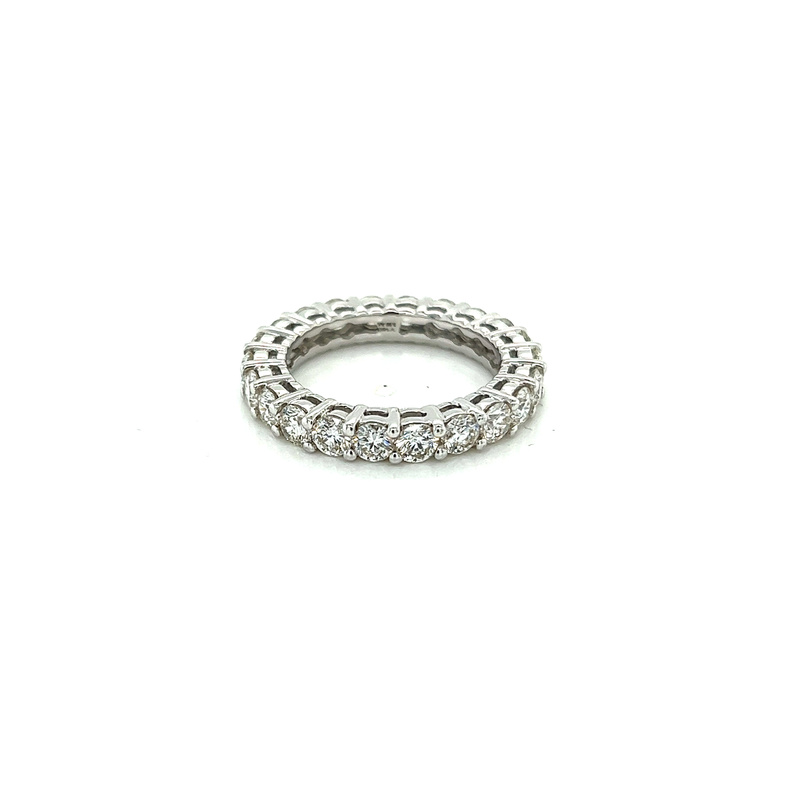 14 karat white gold eternity wedding band with 22=3.00Tw Round Brilliant G SI Diamonds