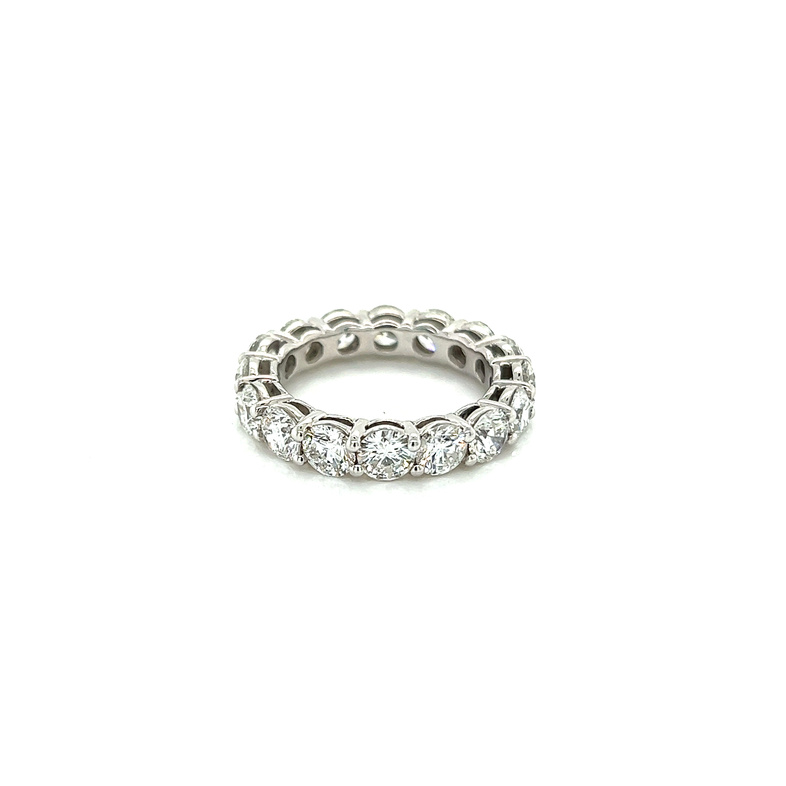 14 Karat white gold eternity wedding band with 16=5.00Tw Round Brilliant G Si Diamonds