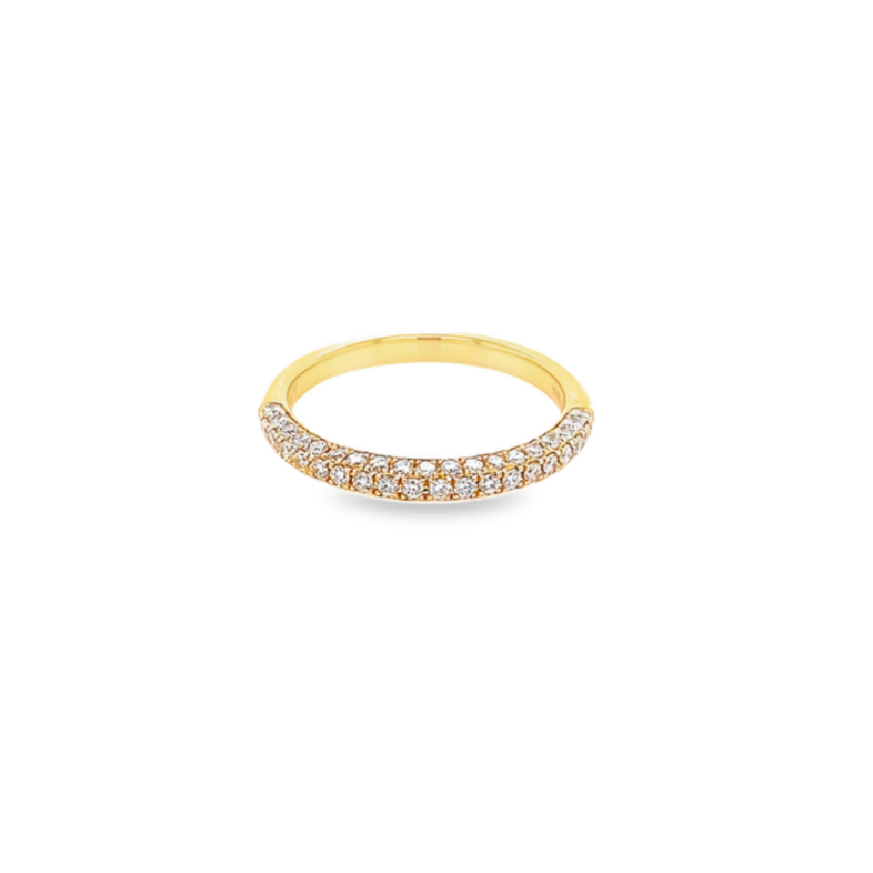 14 Karat yellow gold wedding band  with 58=0.55 total weight round brilliant G VS Diamonds