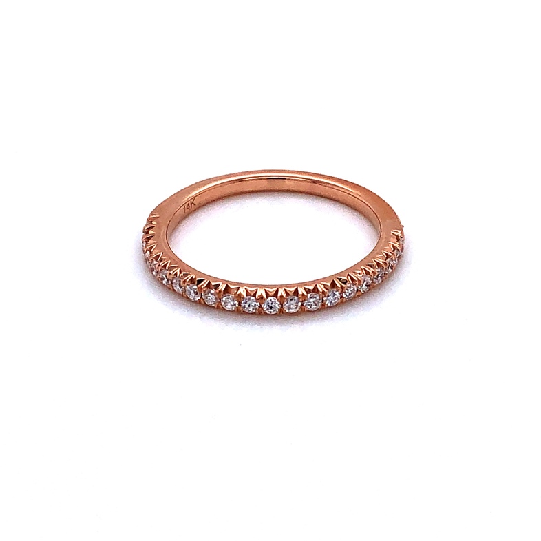 14 Karat Rose Gold Band With 21=0.25TW Round Brilliant G VS Diamonds