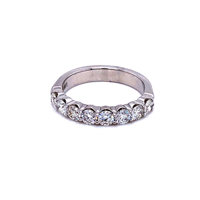 14 Karat white gold band with 8=1.00TW Round Brilliant G SI Diamonds