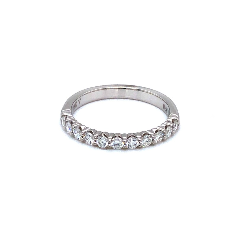 14 Karat White Gold Band With 11=0.50TW Round Brilliant G VS Diamonds