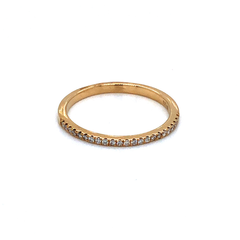 14 Karat yellow gold wedding band Size 6.5 with 23=0.10Tw Round Brilliant G Vs Diamonds