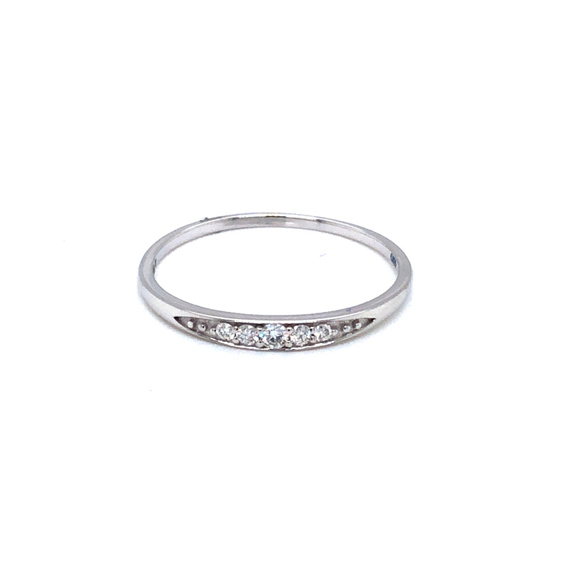 14 karat white gold  0.07 carat total weight Diamond Stackable band