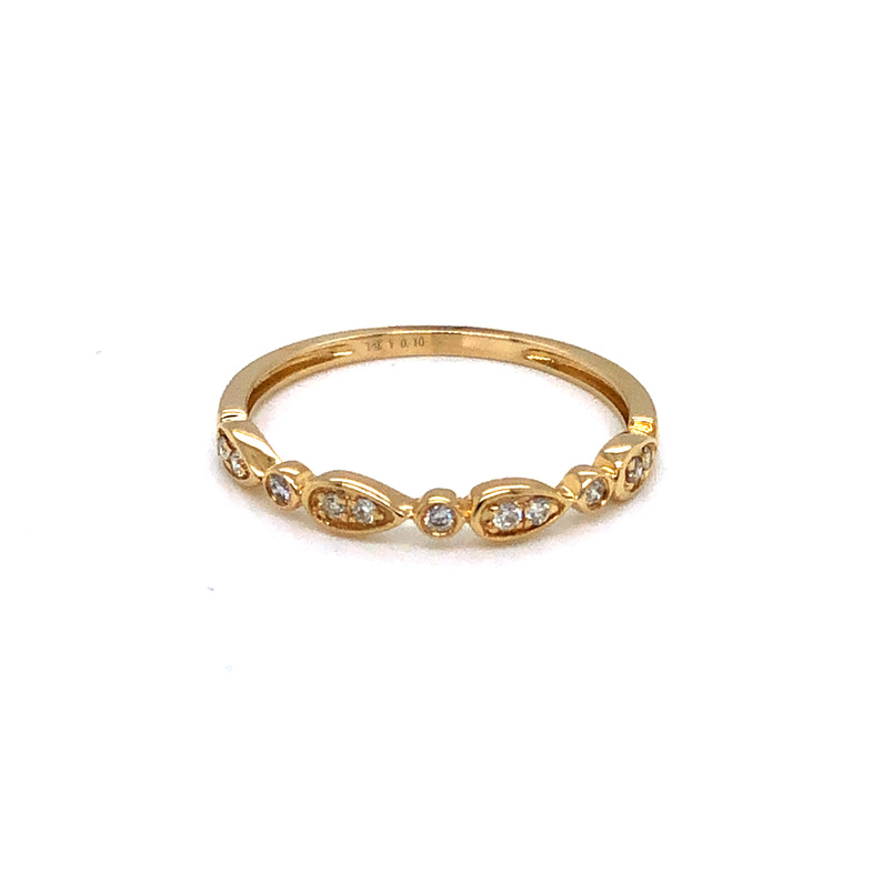 14 karat yellow gold 0.10 carat total weight Diamond Stackable band