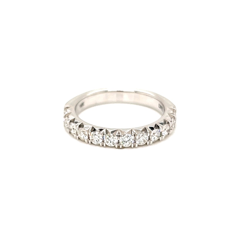 14 Karat White Gold Band With 12=0.78TW Round Brilliant G VS Diamonds