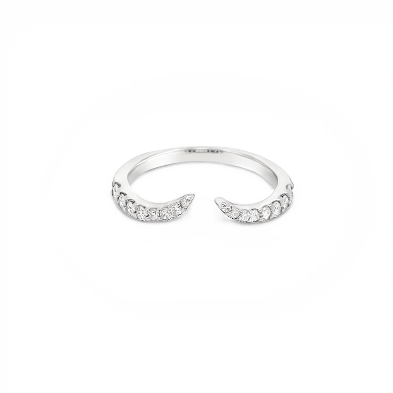 14 Karat white gold open band with 16=0.33TW Round Brilliant G VS Diamonds