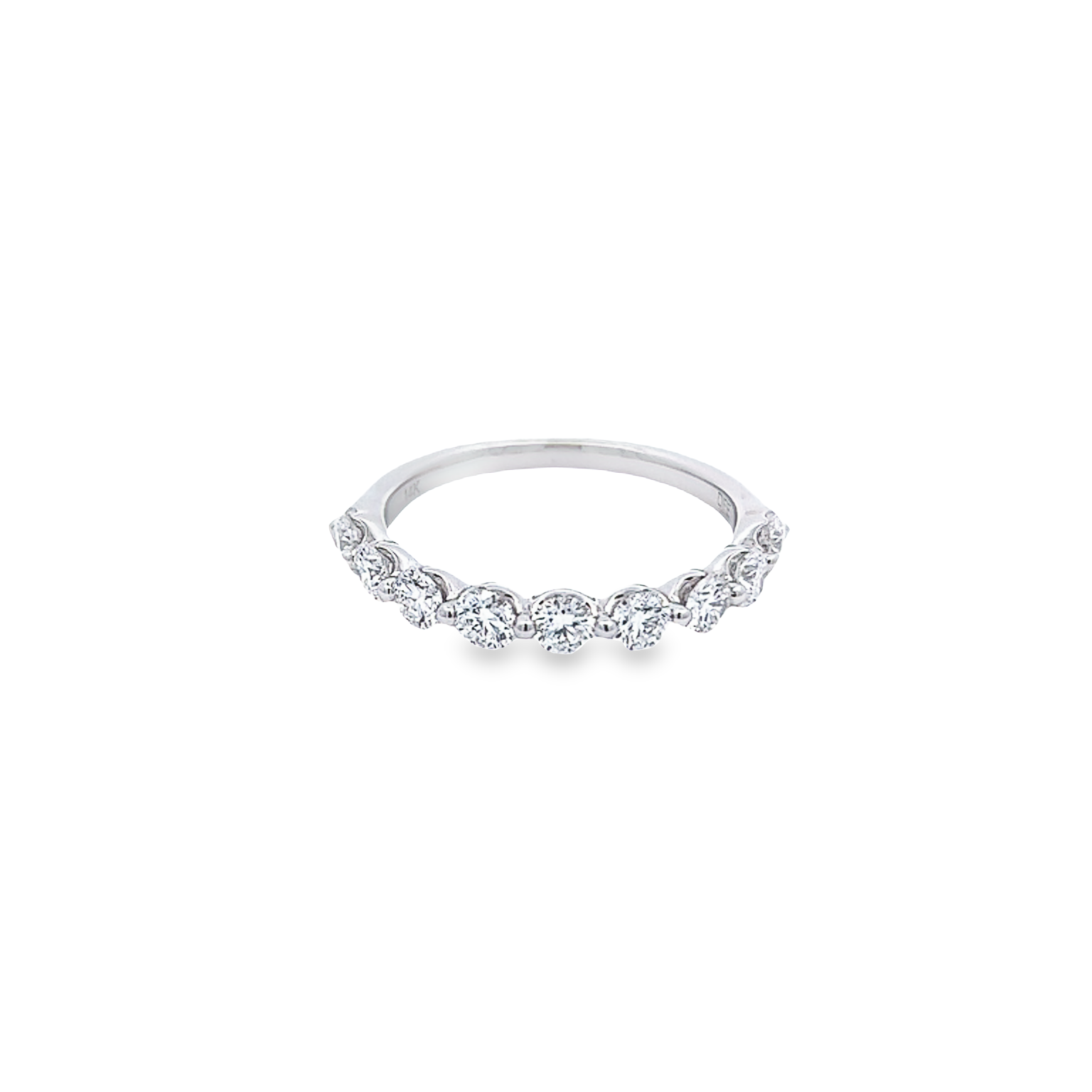 14 Karat white gold wedding band 9=1.00tw Round Brilliant G VS Diamonds